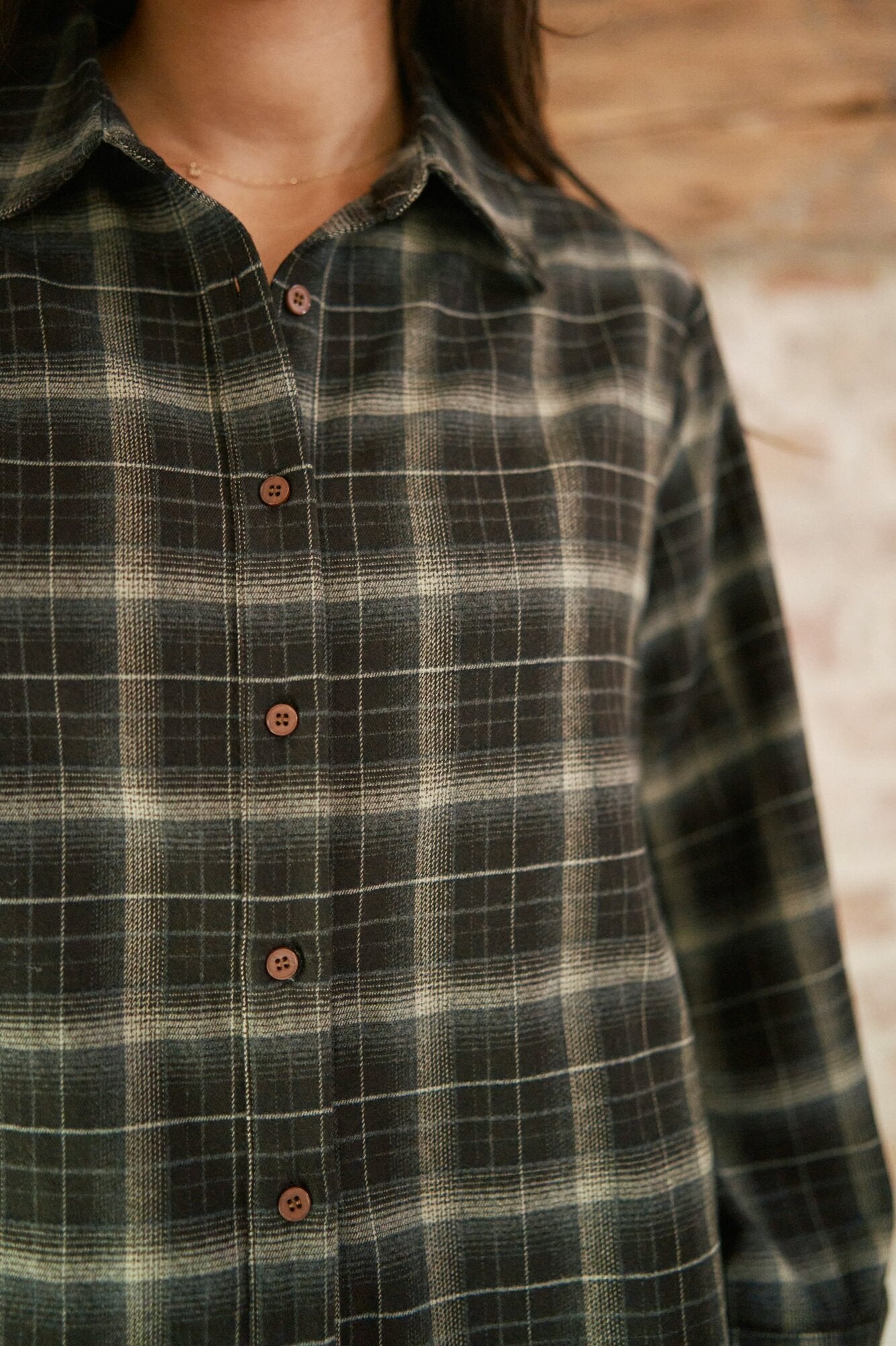 Jaylin Flannel Check skjorte – Dark Brown
